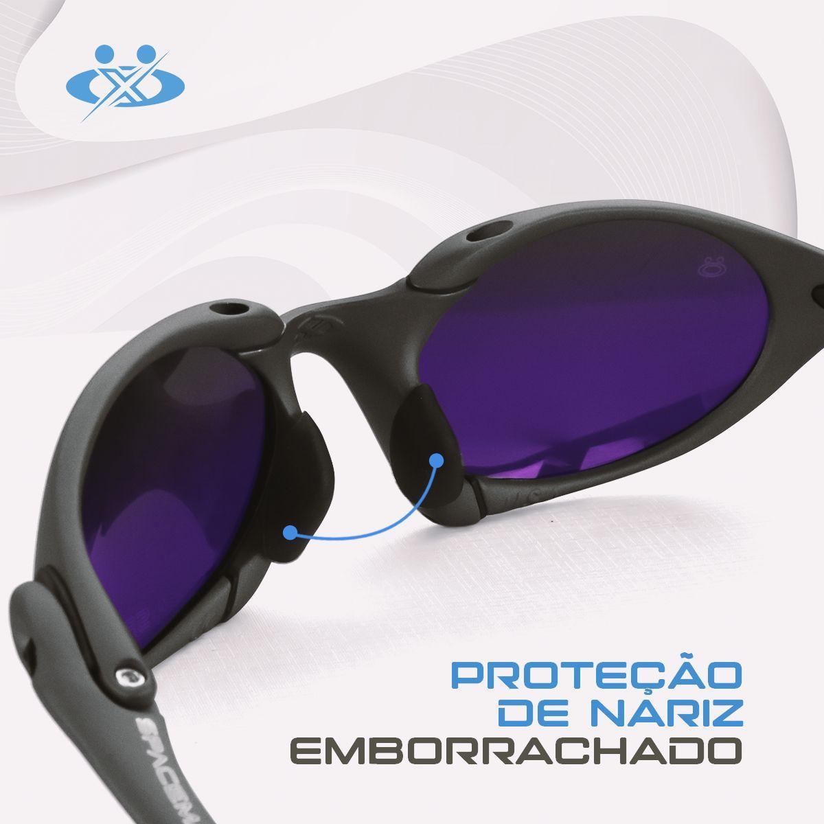 Miniatura Oculos Sol Masculino Proteção Uv Lupa Cinza Metal + Case
