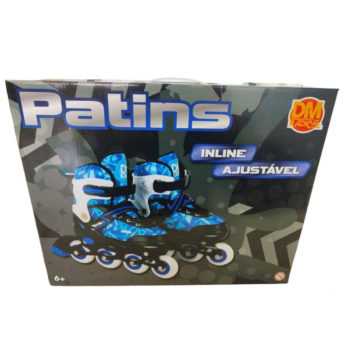 Miniatura Patins Inline Dm Radical 30-33 Azul - Dm Toys