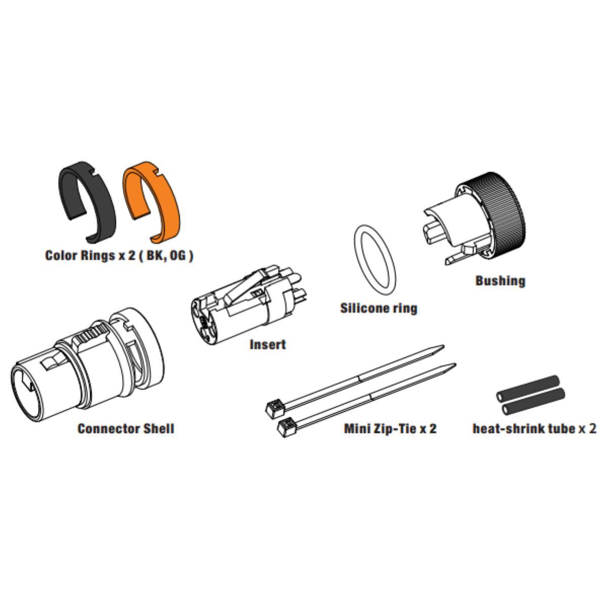 Miniatura Kit 2 Plug Xlr Fêmea Roxtone Rotativo Low Profile Rack Lx3F