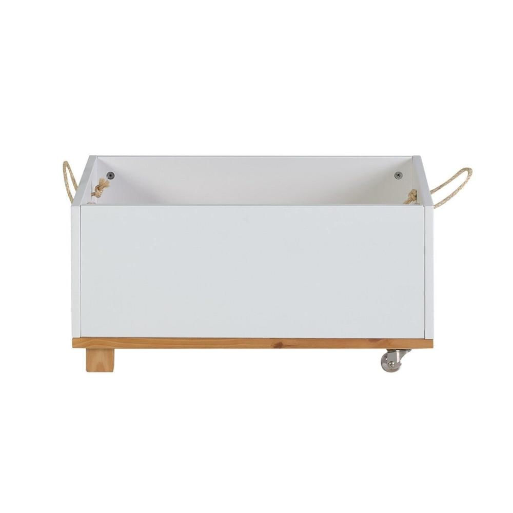 Miniatura Baú Infantil Doug 60cm X 36cm X 30cm Branco/Amêndoa