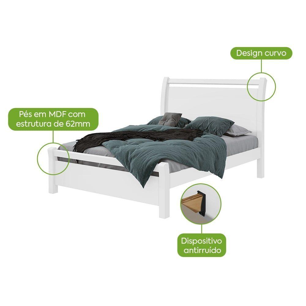 Miniatura Cama Casal Reali - Lopas Branco
