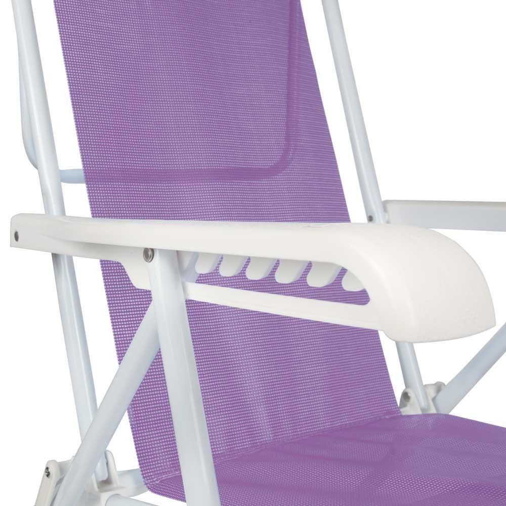 Cadeira De Praia Piscina Reclinável 8 Posições Sannet Mor Cor:lilás Lilás