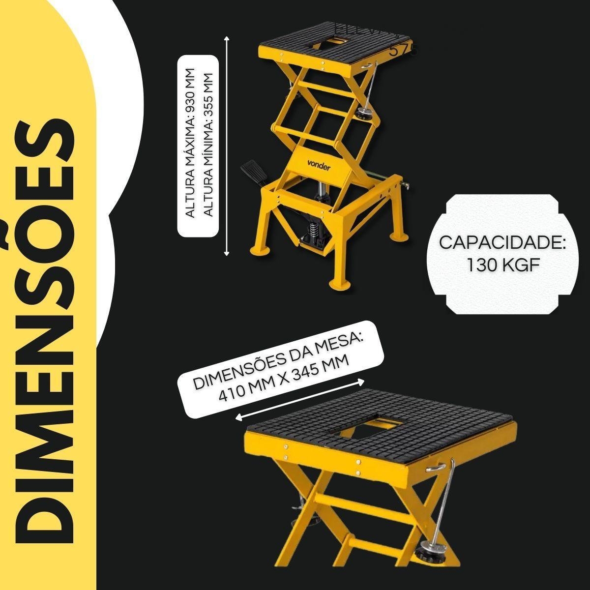 Miniatura Elevador Hidráulico Motos Motocross Off Road 130Kg Vonder