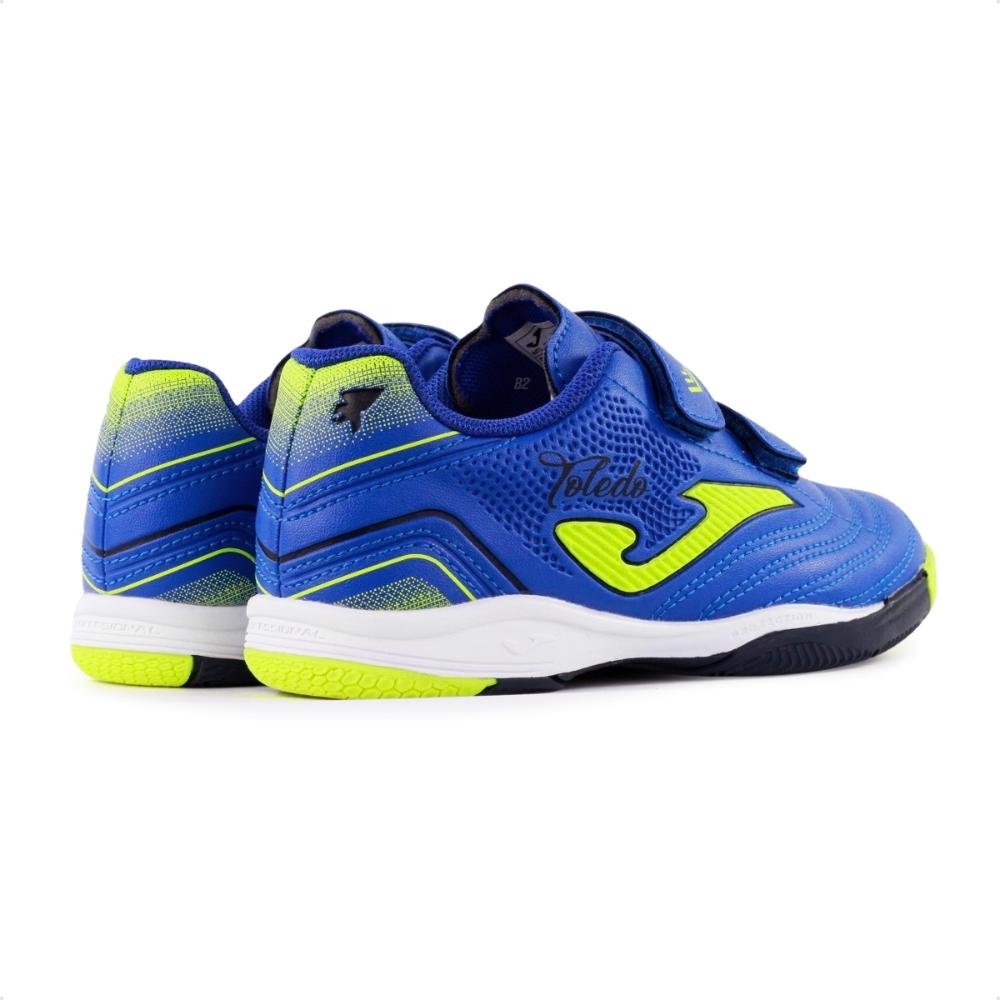 Miniatura Chuteira Futsal Joma Toledo Infantil Azul / Verde - 26