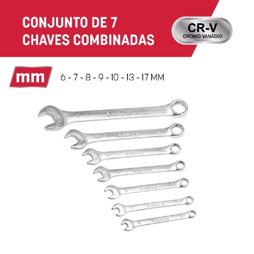 Miniatura Jogo De Chave Combinada 6 mm A 17 mm 7 Peças MAYLE
