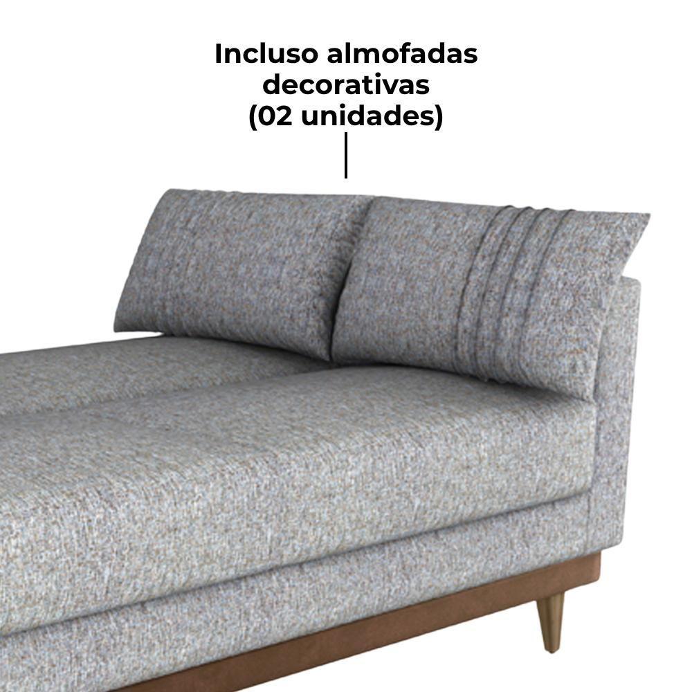 Sofa Cama 2 Lugares 203 Cm Linho Plano Milenum Corino Whisk Milani Store Palha
