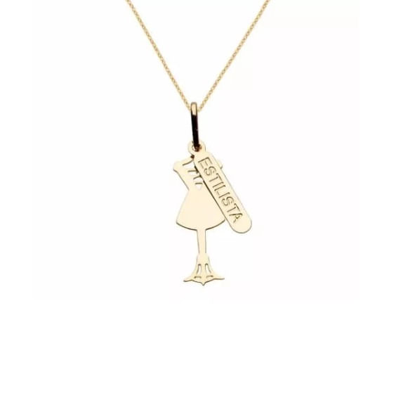 Miniatura Colar Cordão Moda Estilista Folheado A Ouro 18k