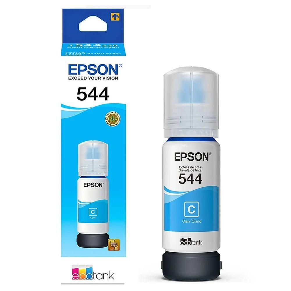 Miniatura Tinta T544 544 Ciano Epson Original 120 L3150 / L3110 / L3210 / L3250 / L5190 - Refil