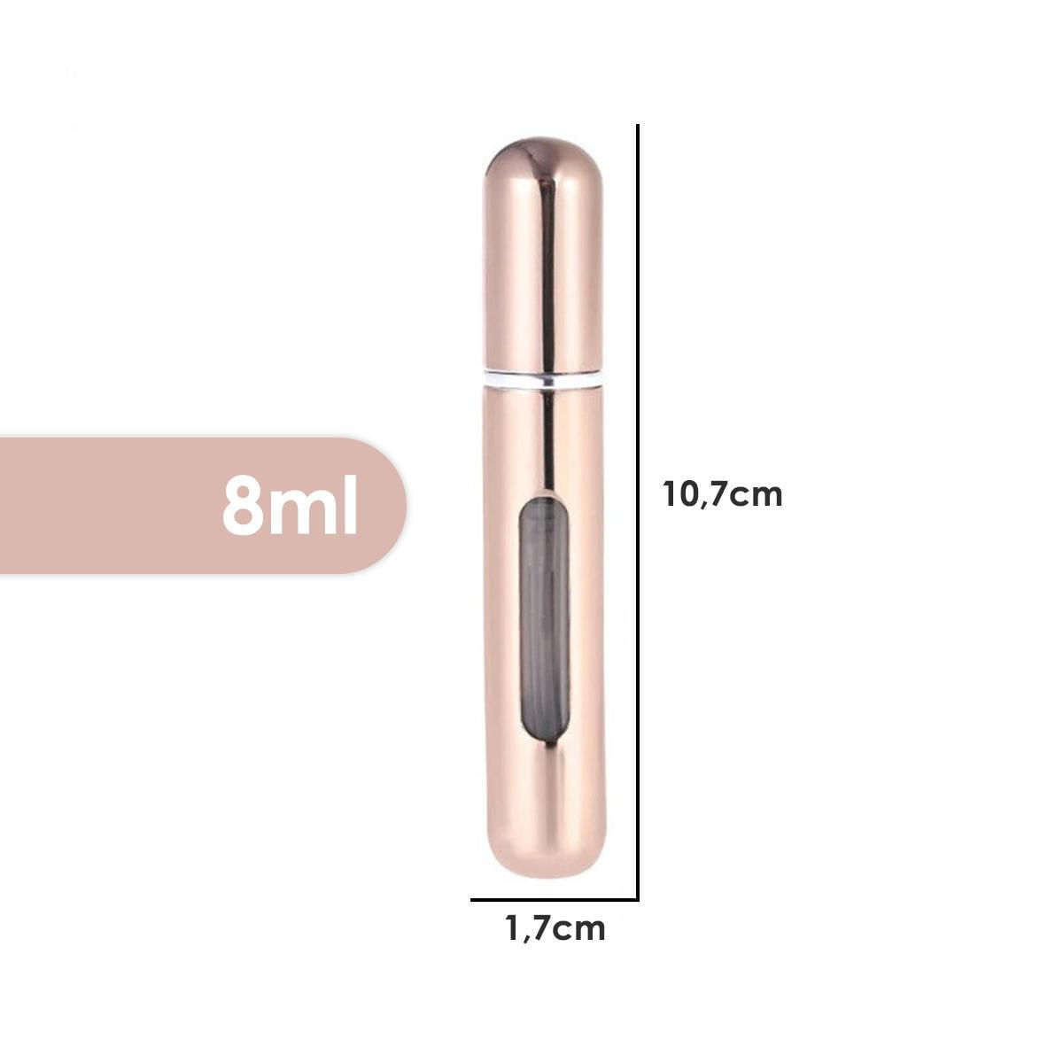 Miniatura Mini Frasco Porta Perfume Recarregavel Viagem 8Ml Cor:Rose