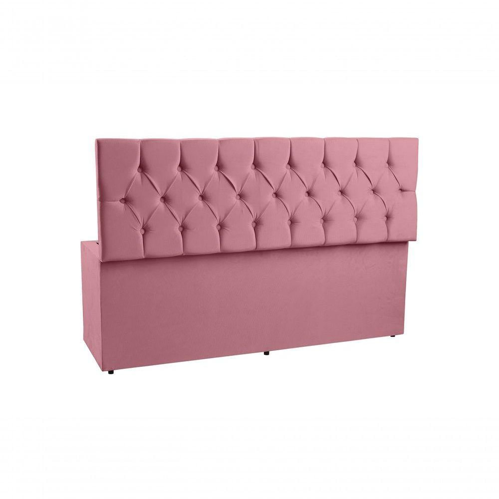 Miniatura Recamier Baú Cama Queen 160cm Madrid Suede Rosa Dal Poz Estofados