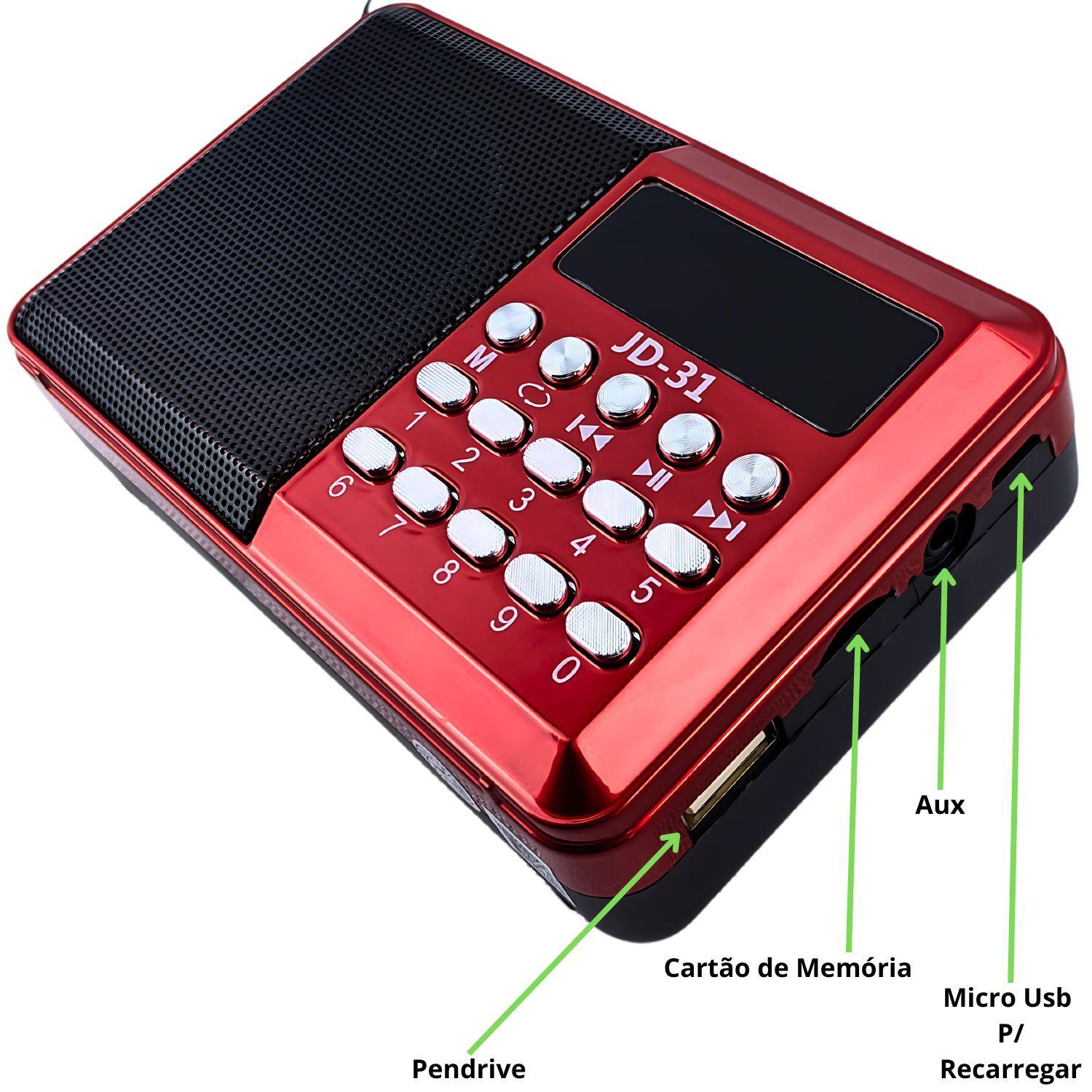 Miniatura Radio Portatil Bluetooth Facil Usar Fm Usb Micro Sd Aux