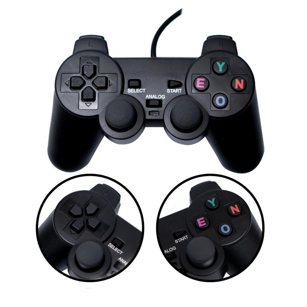 Miniatura Controle Joystick Para Playstation 2 Preto Analógico Ps2