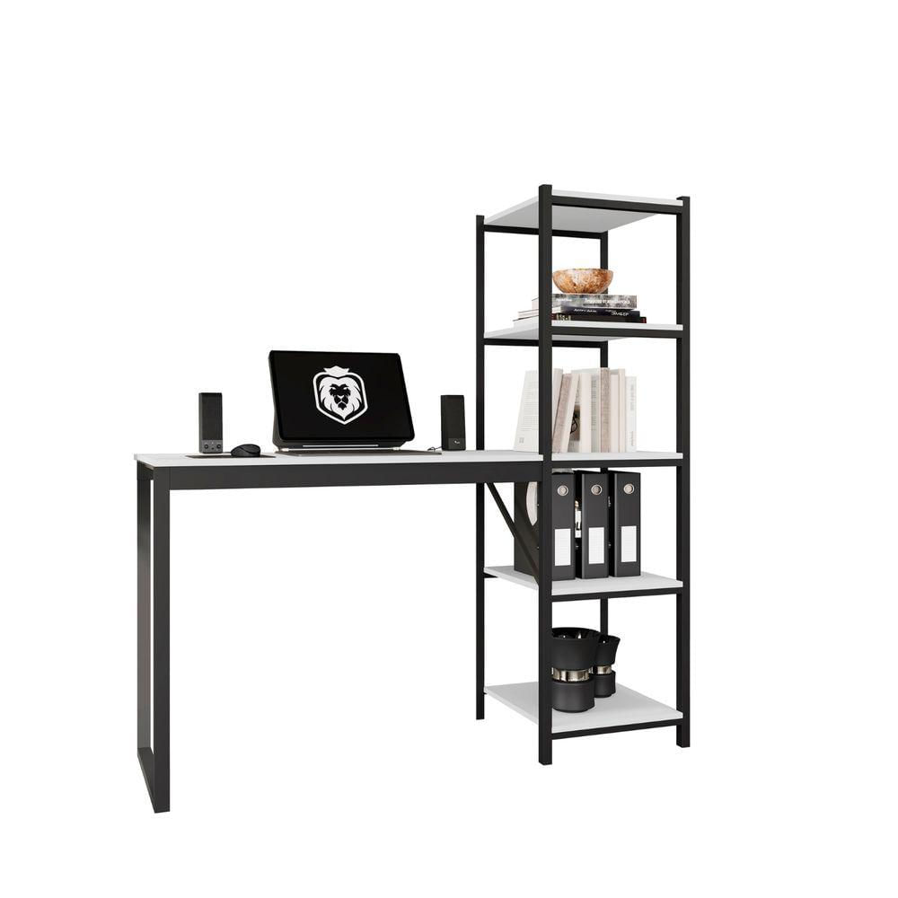 Miniatura Home Office Fit Com Prateleira Preto Branco 5