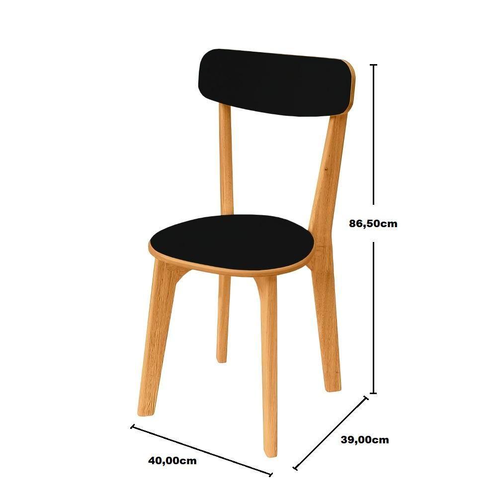 Miniatura Conjunto Mesa De Jantar Retangular Divino Preta 120x80cm Com 4 Cadeiras Divino - Preto