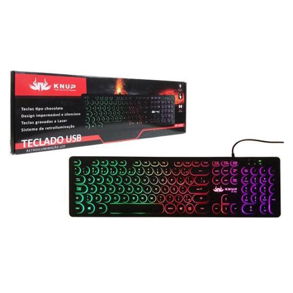 Miniatura Teclado Com Teclas Redonda Led Rgb Silencioso Kp-2059