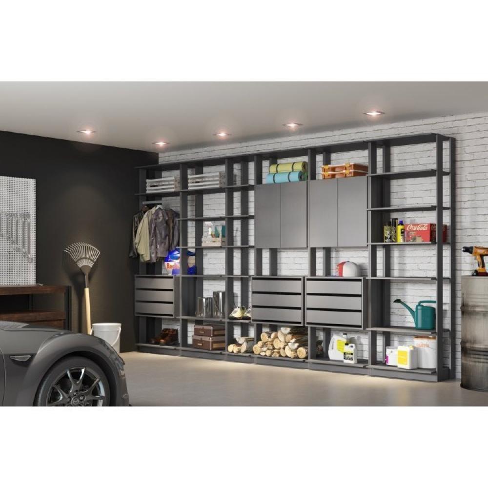 Guarda Roupa Closet 3 Gavetas e Prateleiras Be Mobiliário Grafite