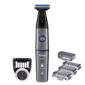 Aparador de Pelos Philco PAP02 USB Cinza/Azul - Bivolt