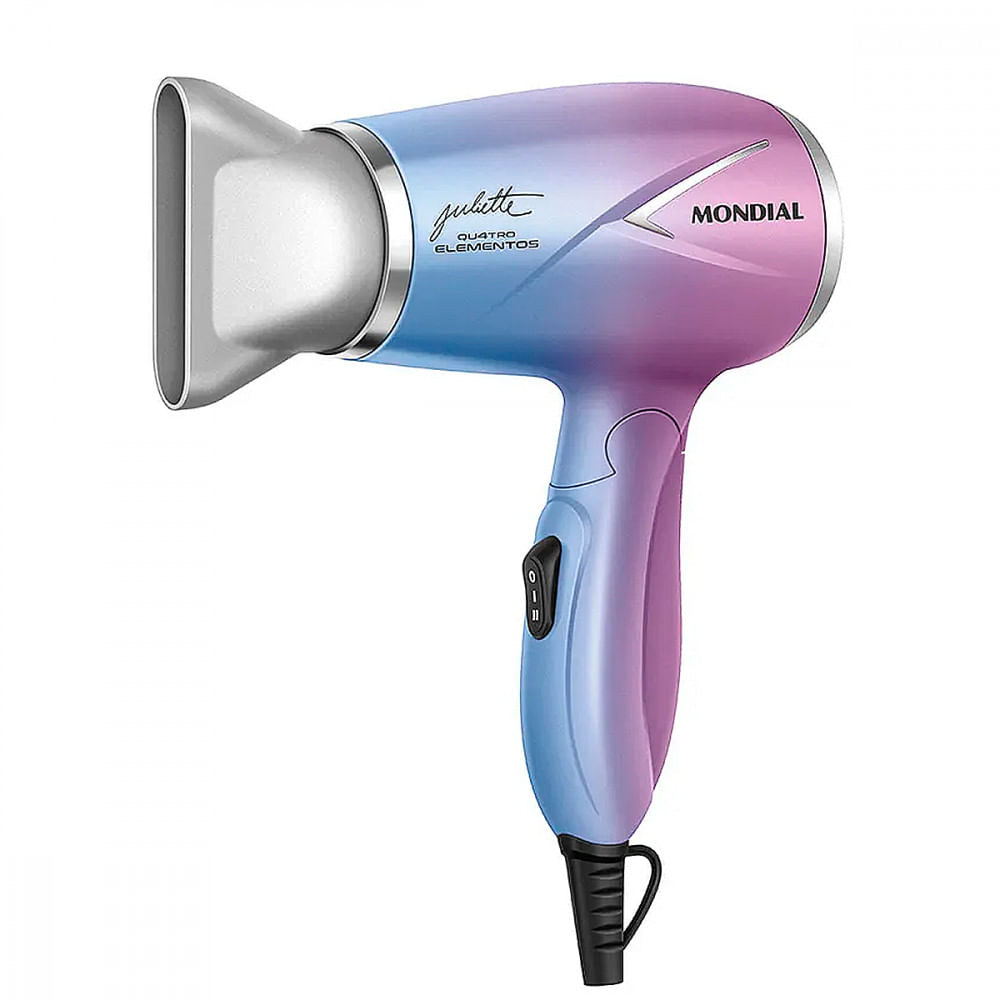 Miniatura Secador de Cabelo By Juliette Mondial Azul/Rosa 1200W Bivolt BRA23/00702 - Azul - 12 meses - Corrente Elétrica - Mondial - SCT-JU-03 - 1200W - Secador de Cabelo By Juliette. - Bivolt - Garantia do Fabricante - 2
