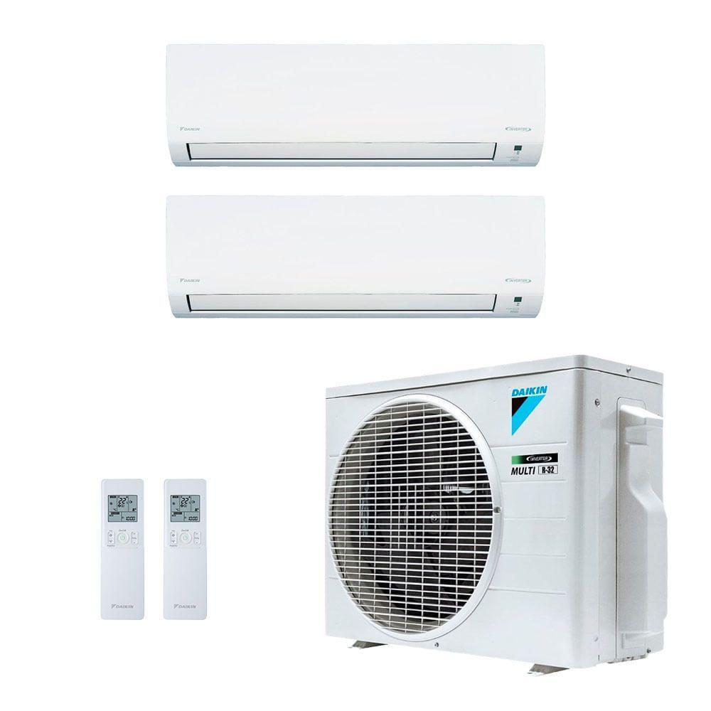 Miniatura Ar Condicionado Bi Split Inverter Daikin 18.000 Btus (2x Evap 9.000 Btus) Quente e Frio 220V