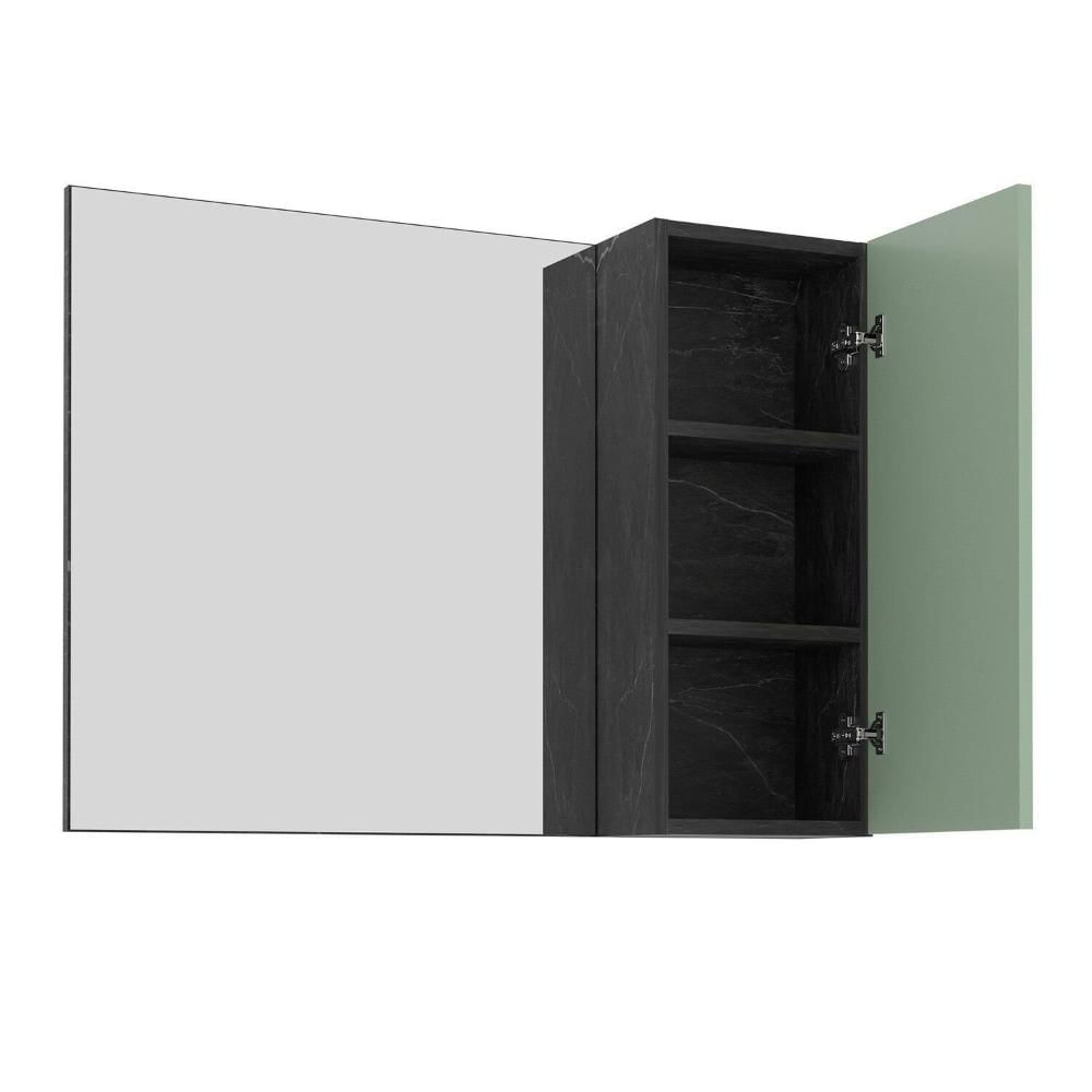Miniatura Espelheira para Banheiro 80cm 60cm x 17cm Mármore Lunar/Verde Mar