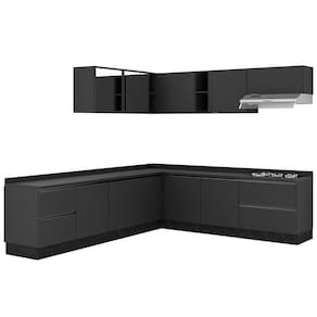 Miniatura Cozinha Completa Bartira Linea com 11 Portas, 4 Gavetas e 7 Prateleiras - Grafite