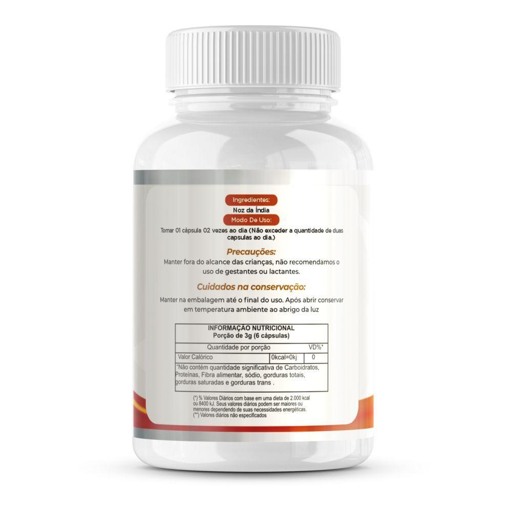Miniatura Noz Da índia Em Cápsulas - 60 Cápsulas De 500mg | 3 Potes Emagrecimento Natural E Saudável