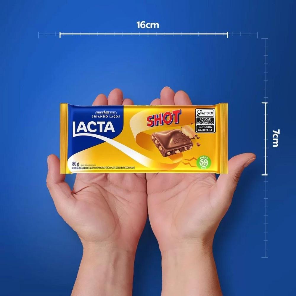 Miniatura Chocolate Shot Com Amendoim Lacta Kit 10 Barras De 80G