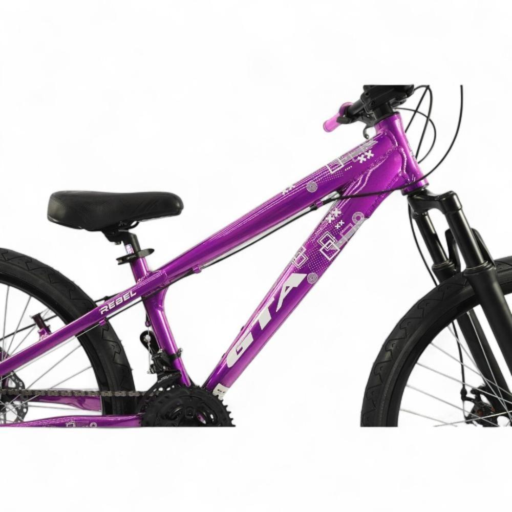 Miniatura Bicicleta Aro 26 Gta Rebel Freeride 21v Shimano Freio A Disco Do Grau - Roxo Roxo/branco