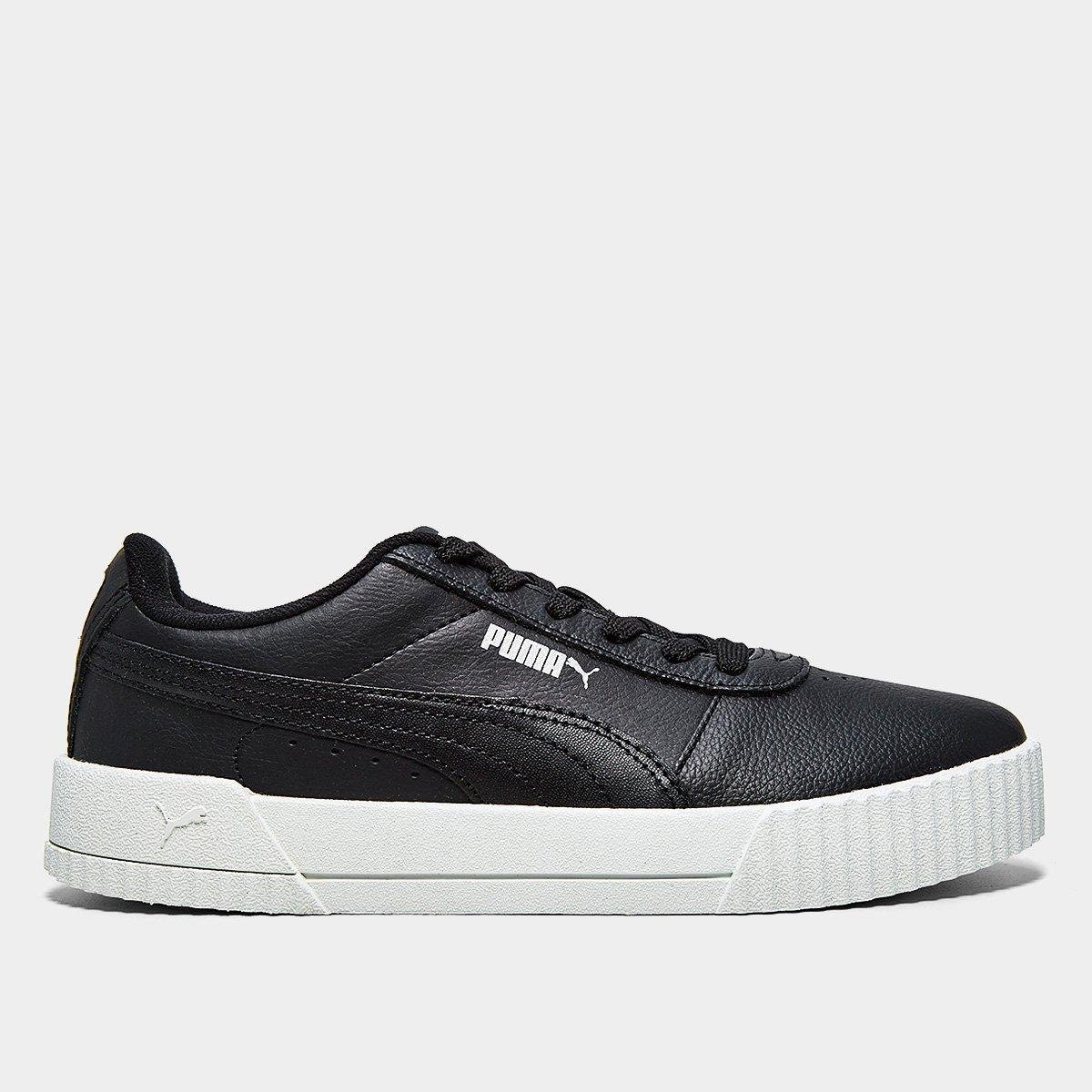 Miniatura Tênis Puma Carina Lux Bdp Feminino Preto+Branco - 34