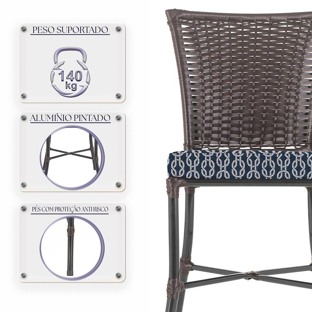 Miniatura Cadeira Em Alumínio E Fibra Sintética Turquia Zanutto Com Tecido Impermeavel 1 Unidade Tabaco Z30