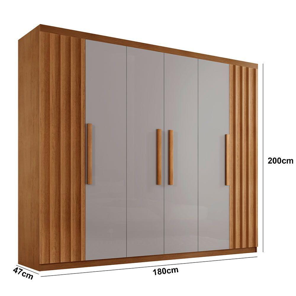 Miniatura Guarda Roupa Casal Roma Mdf 6 Portas E 2 Gavetas Naturalle/off White