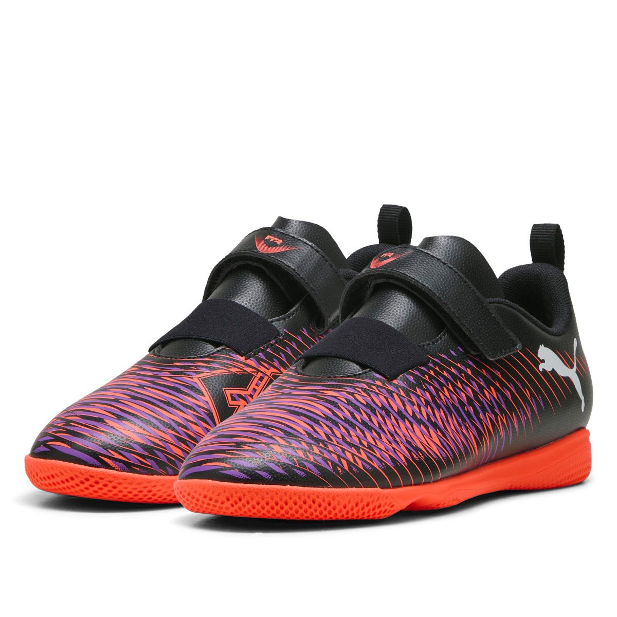 Miniatura Chuteira Infantil Futsal Puma Future 8 Play Preto+Vermelho - 26