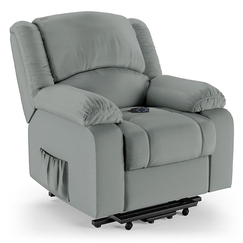 Miniatura Poltrona Do Papai Reclinável Pietra Elevação Lift Elétrico Fh9 Pu Cinza - Mpozenato