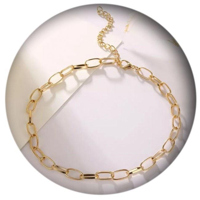 Miniatura Colar Dourado Corrente Fina Entrelaçada