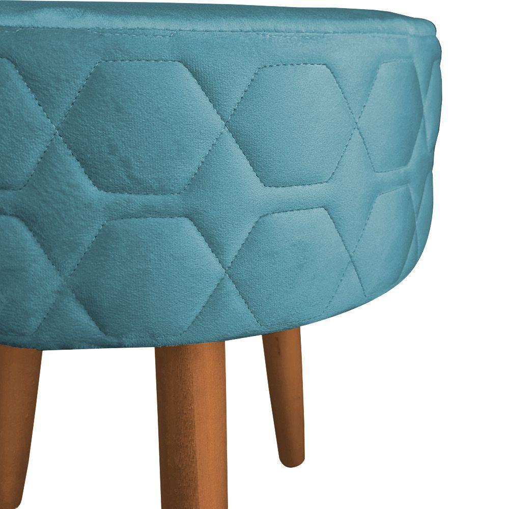 Miniatura Puff Banqueta Metalada 40cm Roxa Cor Azul Turquesa