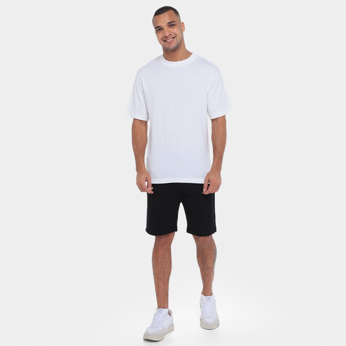 Kit Camiseta Hering 2 Peças Masculino Preto+Branco - G