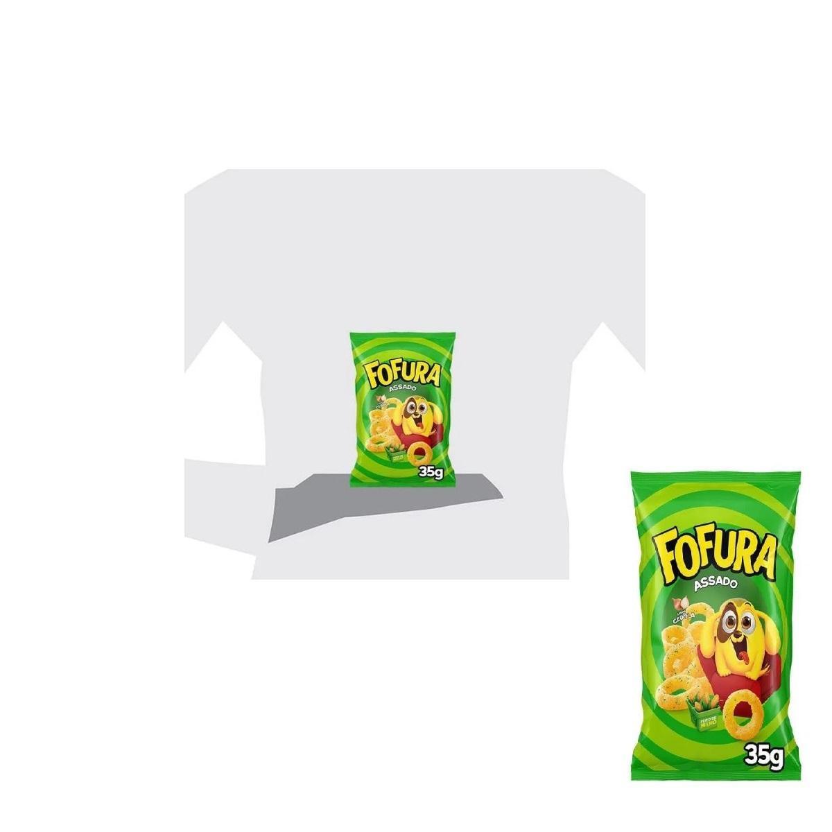 Miniatura Kit C/25 Salgadinho Fofura Sabor Cebola Lucky 35G Crocante