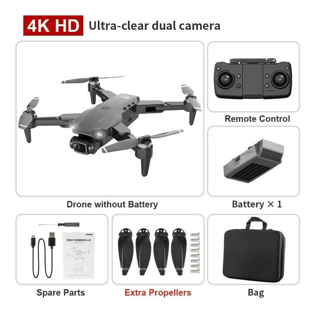 Drone L900 Pro Câmera Dupla 4k Gps Motor Brushless 5g Wi-fi