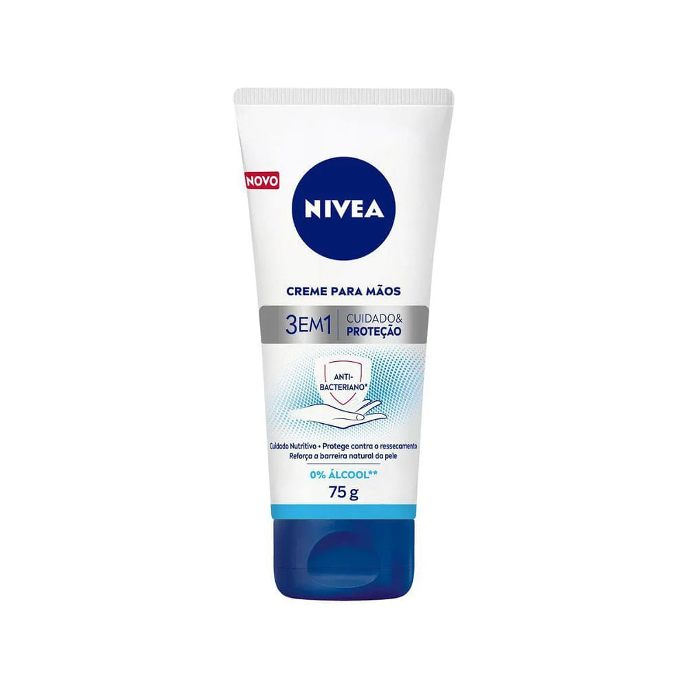 Miniatura Creme para as Mãos Nivea 3 Em 1 Ação Antibacteriano 75g