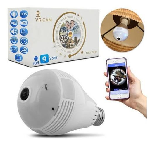 Miniatura Lampada Camera De Seguranca V380 Panorâmica Wifi