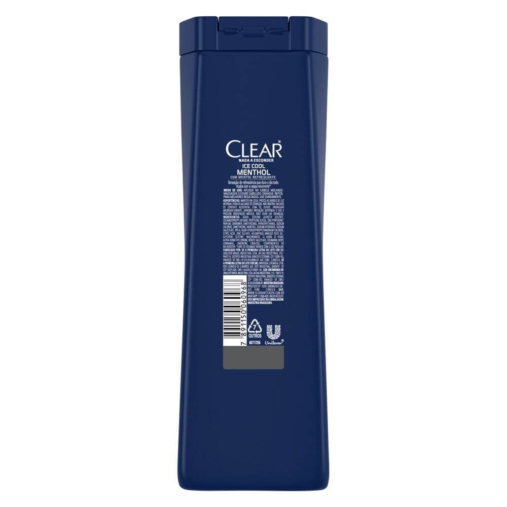 Miniatura Shampoo Anticaspa Clear Men Ice Cool Menthol Leve 400ml Pague 330ml