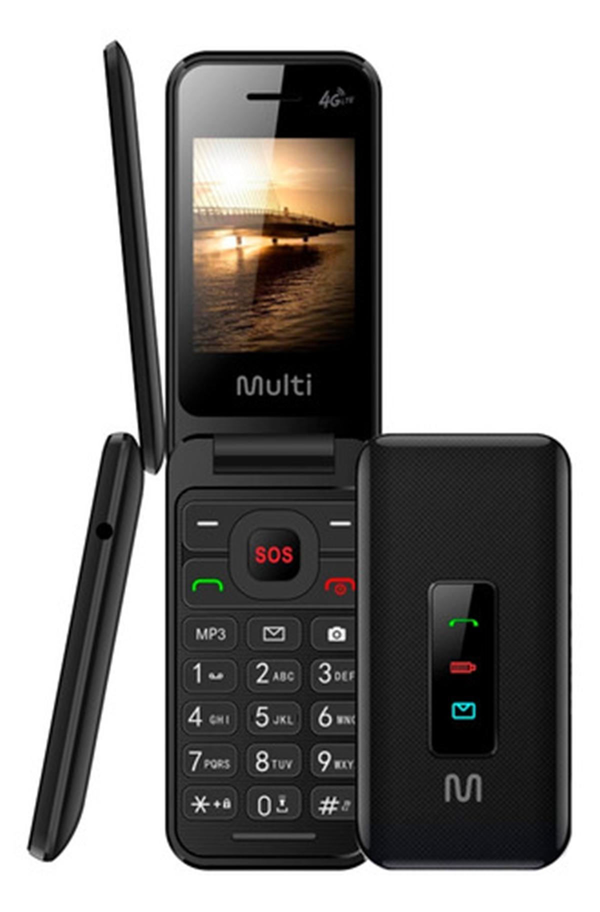 Miniatura Celular Flip Vita 4G Multilaser Botão Sos P9227