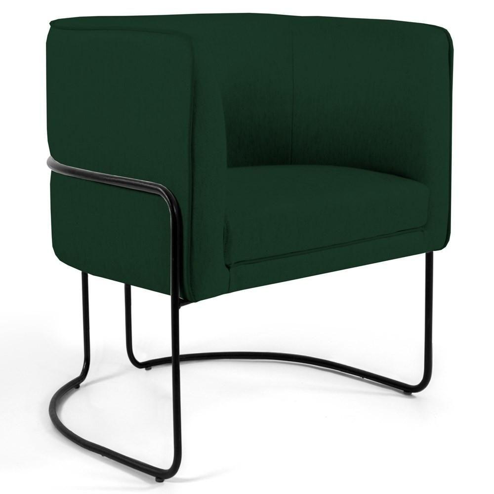 Miniatura Poltrona Base Aço Betina B-303 Veludo Verde Musgo - Domi