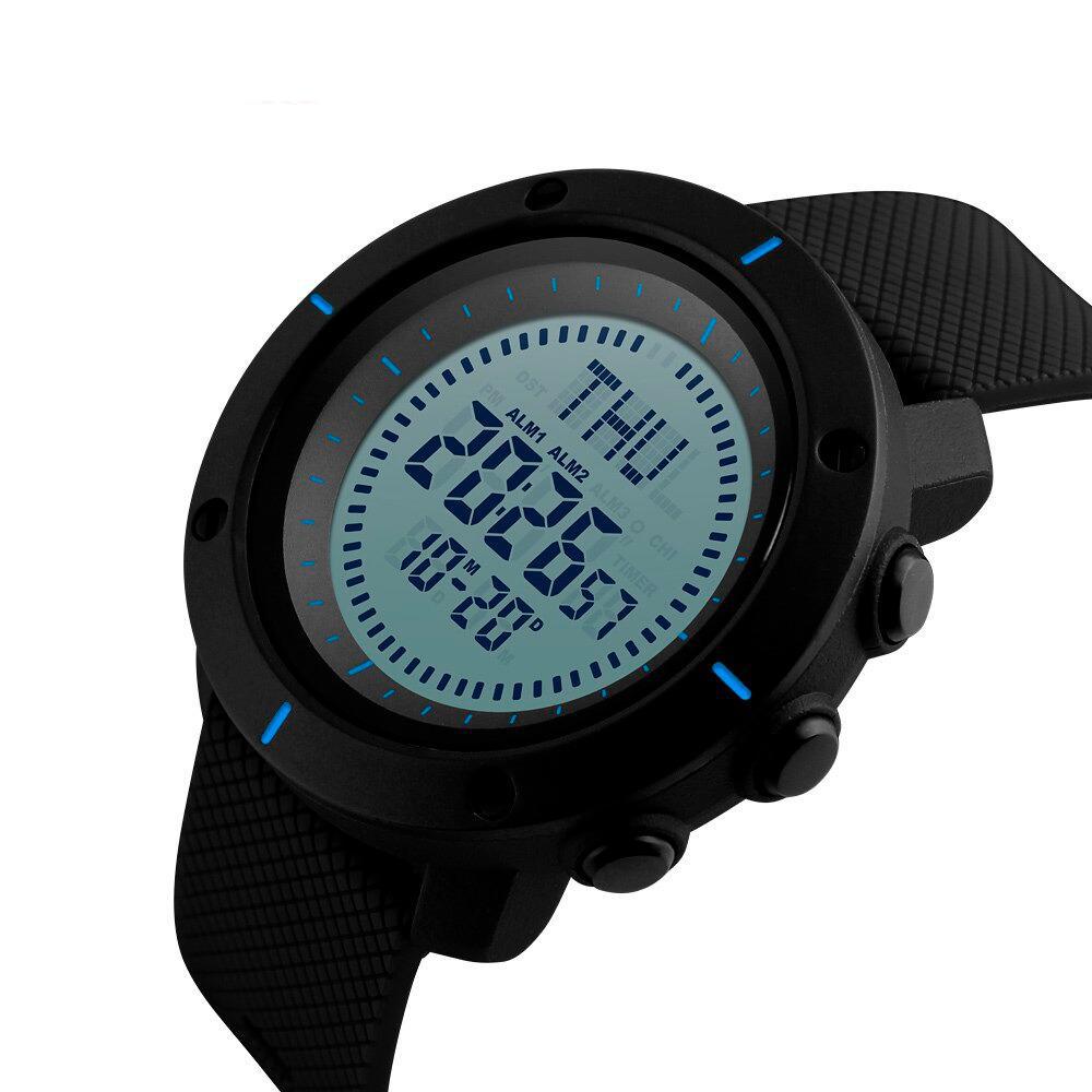 Miniatura Relógio Bússola Masculino Skmei Digital 1216 - Preto E Azul