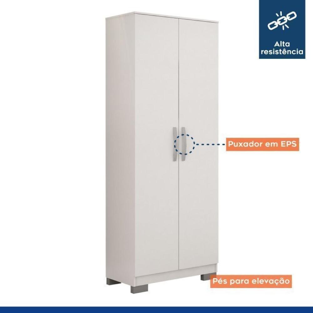 Conjunto Mesa para Computador Giga e Armário Multiuso 2 Portas Natal Branco