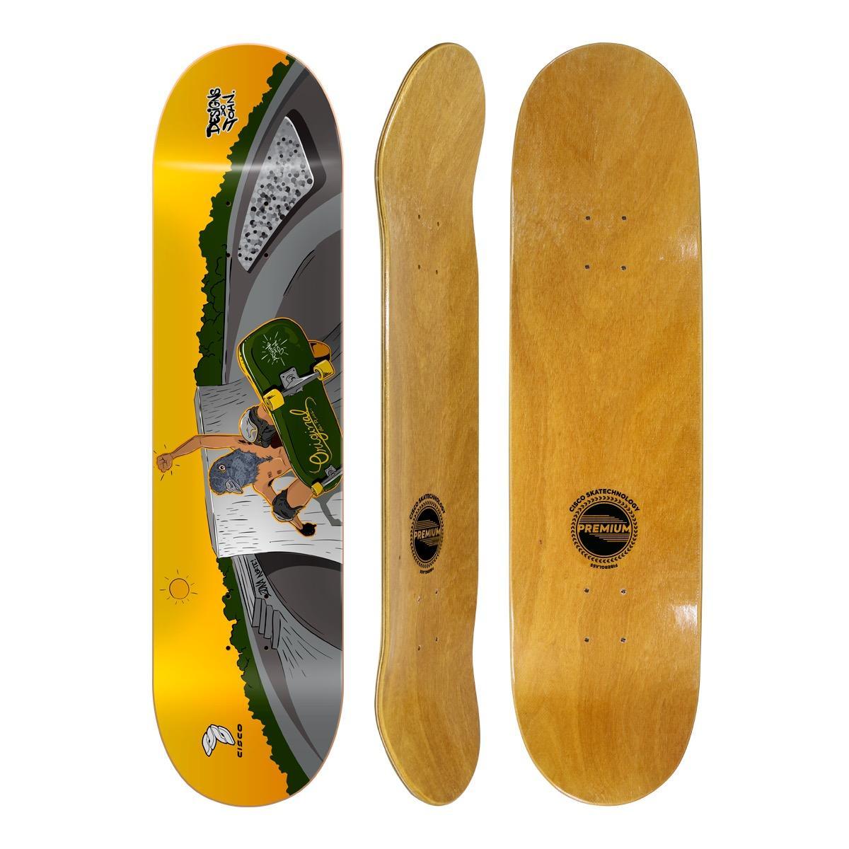 Miniatura Shape Cisco Skate Fiber Decks Voando Alto 8.125 8.125
