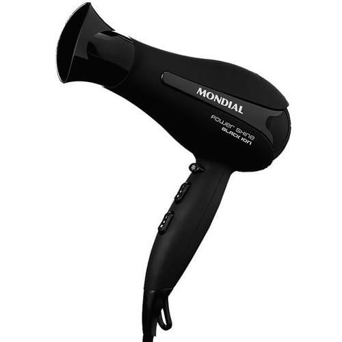 Miniatura Secador Cabelos Mondial Power Shine Black Sc-13 2000W Preto