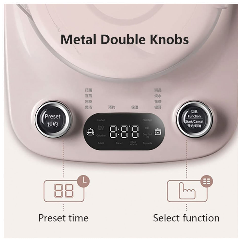 Chaleira Elétrica Bear 1,8 Litros com Infusor para Chá e Desligamento Automático 110V Rosa