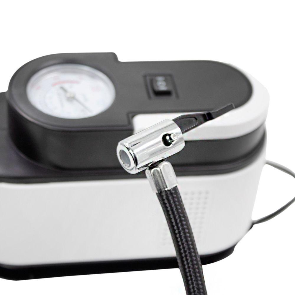 Miniatura Compressor Ar Veicular Eletrico Portatil 12v Calibrador Carro Pneu Bicicleta Bola