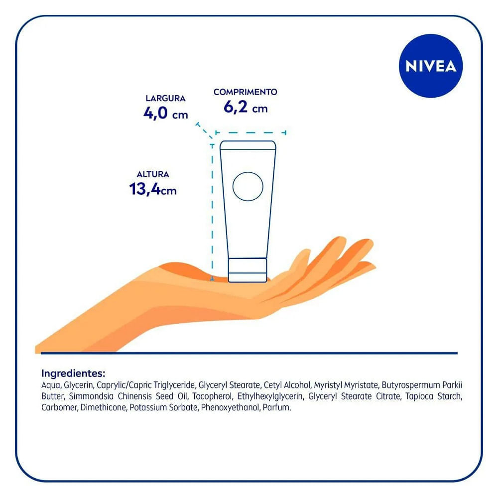 Miniatura Creme para as Mãos Nivea 3 Em 1 Ação Antibacteriano 75g